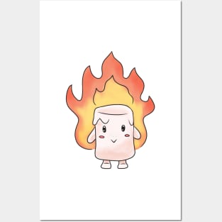 Marshmallow on fire Posters and Art